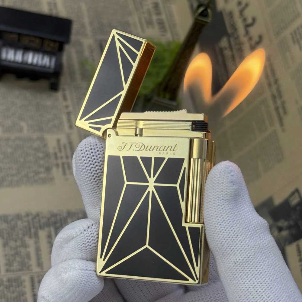 High-end Windproof Brass Adjustable Cigarette Lighter Men Smoking Accessories Gadget Metal Luxury Butane Lighter Birthday Gift H251206