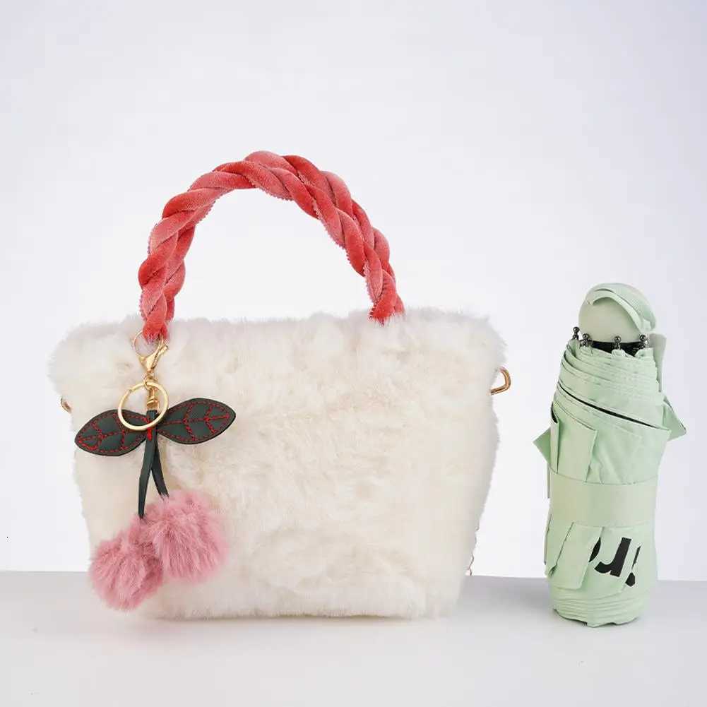 Fashion Women Handbags Winter Furry Ladies Soft Plush Clutch Purse Shoulder Bags Casual Plush Tote Bag Messenger BagT251206