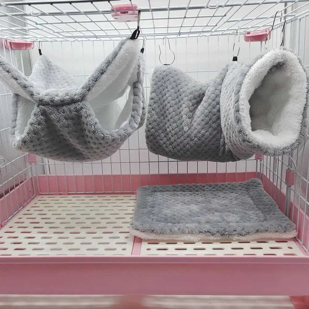 Hamster Nest Winter Bed House Shed Hanging Hammock Cage Tunnel Plush Hideaway for Hamster Guinea Pigs Sugar Small Pet M251206