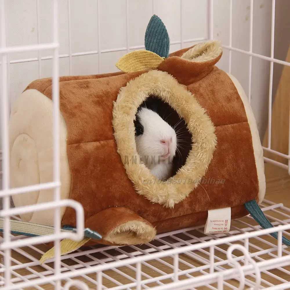 Tree Stump Shape Warm Hamster Hammock Winter Mole Tunnel Small Animal Hanging Bed Hamster Nest Pet Cage Household Supplies M251206