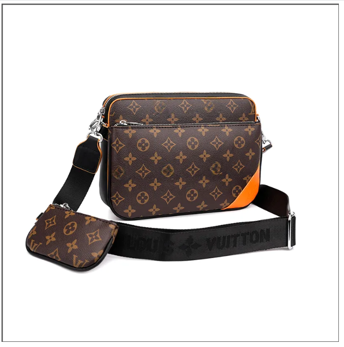 Mens Shoulder TRIOBags PU leather Designers Messenger Bag Famous Trip Postman Classic Handbag Briefcase Crossbody Bags women bag wallet sacoche homme purse