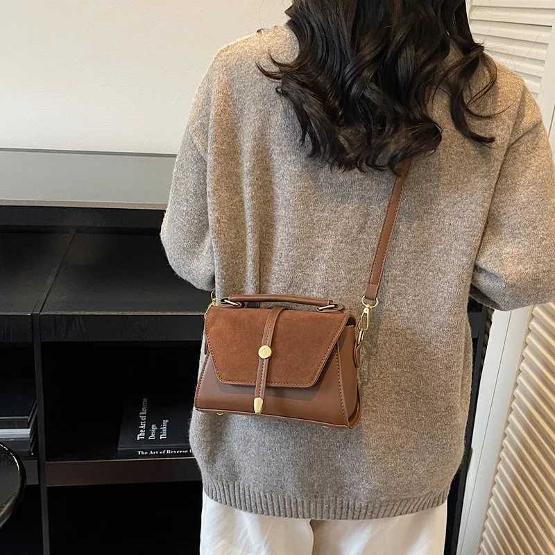 New Shoulder Bag PU Plus Deerskin Velvet Unique Material Design Matte Texture Handbag High-end Messenger Small Square BagT251205