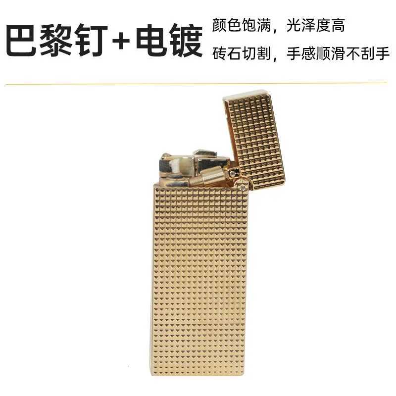 Narrow Version Vintage Grinding Wheel Ignition Brass Paris Nail Kerosene Lighter Cigarette Accessories Mens Gift H251206