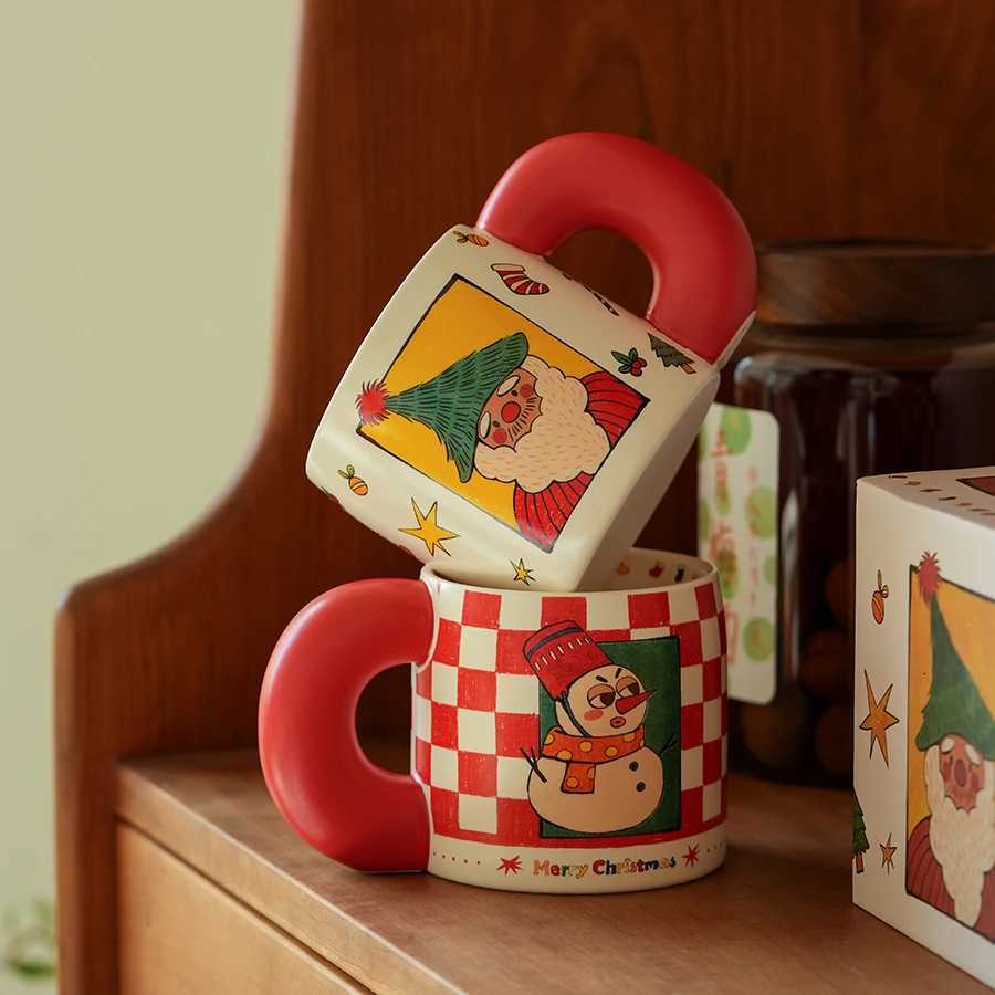 Ceramic Cartoon Snowman Mugs Ins Popular Santa Claus Printed Home Cute Water Tea Coffee Drinkware 620ml Cup With Big Handgrip M251206 - view 3