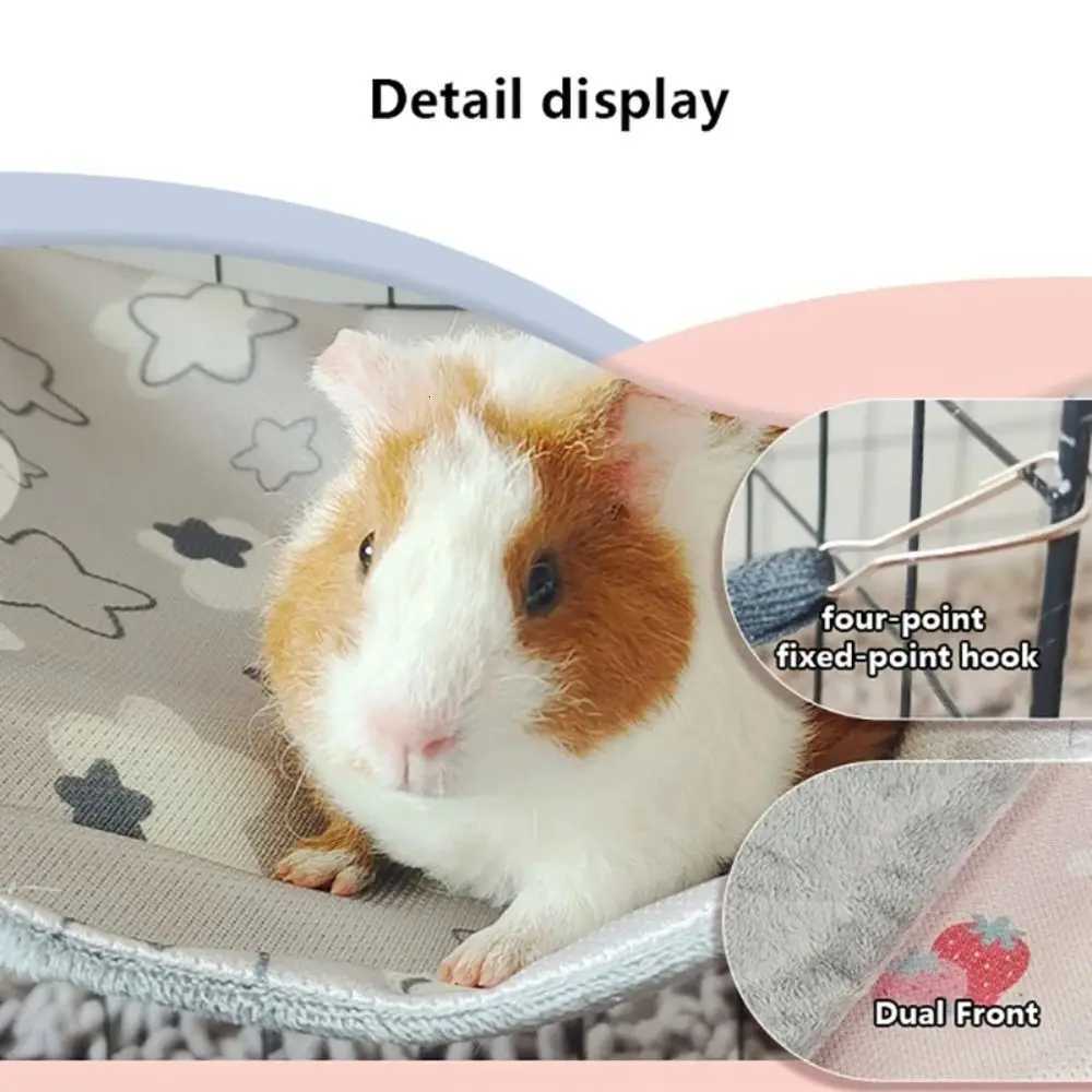 Lovely Double-sided Guinea Pig Hammock Ice Silk Breathable Hamster Hammock 4 Hanging Small Pet Supplies M251206
