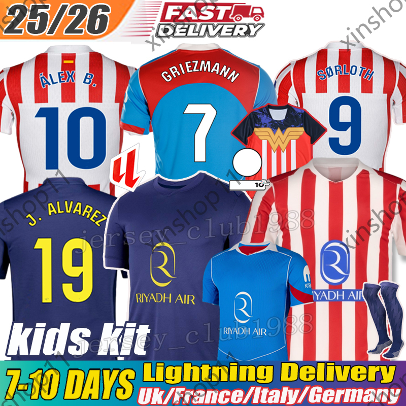 25 26 Atletico GRIEZMANN football kits J ALVAREZ Soccer Jerseys Alex Baena Almada JM GIMENEZ MLLORENTE KOKE SAUL Correa MEMPHIS David Hancko football 
