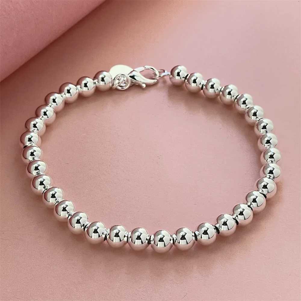18-20CM 925 Sterling Silver Bracelet Exquisite 6MM Beads Women Fashion Wedding Party Gift Jewelry W251206