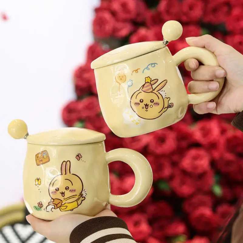 Cartoon Cute Chiikawa Usagi Ceramic Cup with Lid and Spoon Gift Box Set High-looking Mug Coffee Cup Water Cup Gift M251206 - view 6