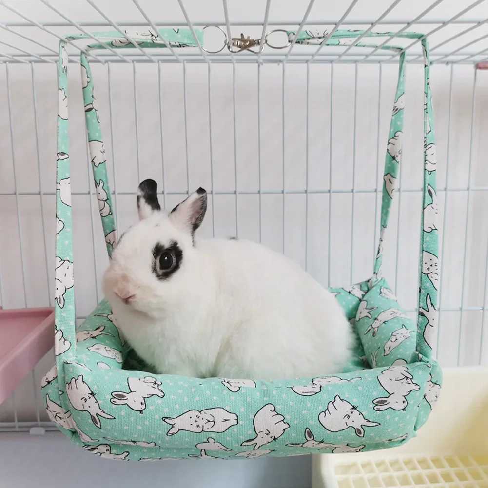 Rabbit Chinchillas Hammock Cages Adjustable Hamster Hanging Bedding Nest Small Animals Canvas Swing Bed House Warm Soft Basket M251206