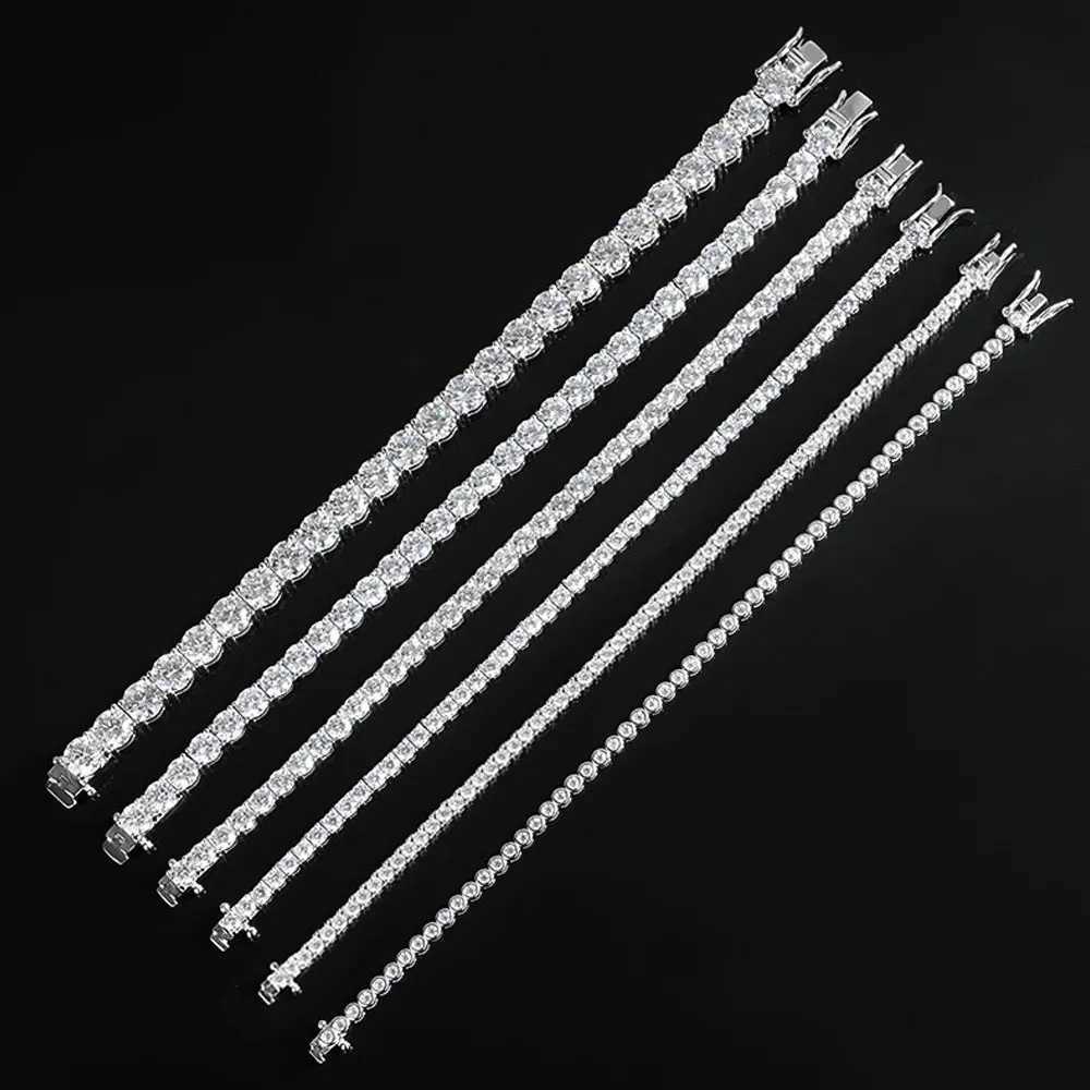 Factory Price D VVS1 Moissanite Tennis Bracelet 925 Sterling Silver Single Row Classics with GRA Bracelets for Women Man Jewelry W251206