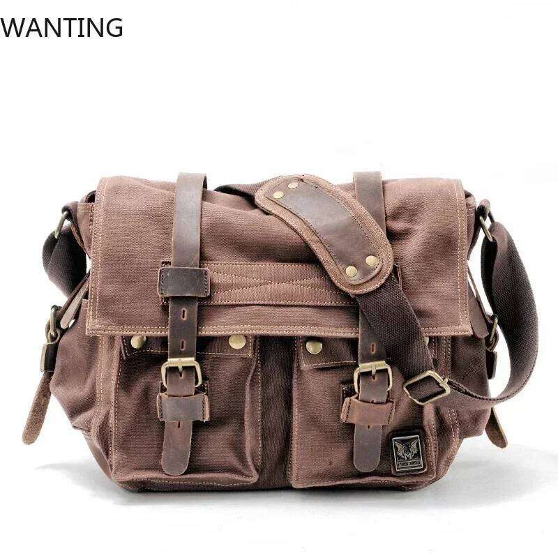 Luxury Bag Designer Shoulder Bags Totes Hobo WANTING Canvas Leather Men Messenger Big Satchel Male Laptop Briefcase Travel Handbag