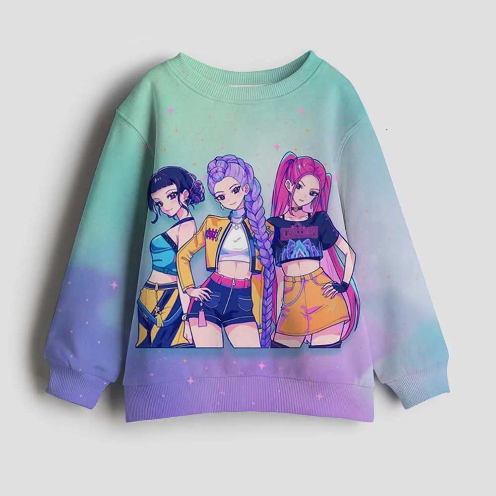 Kpop Demon Hunter Girls Sweatshirt Rumi Mira Zoey Cute Hoodies Kids Spring Autumn Pullover Children Long Sleeves Clothes GiftXJ251206