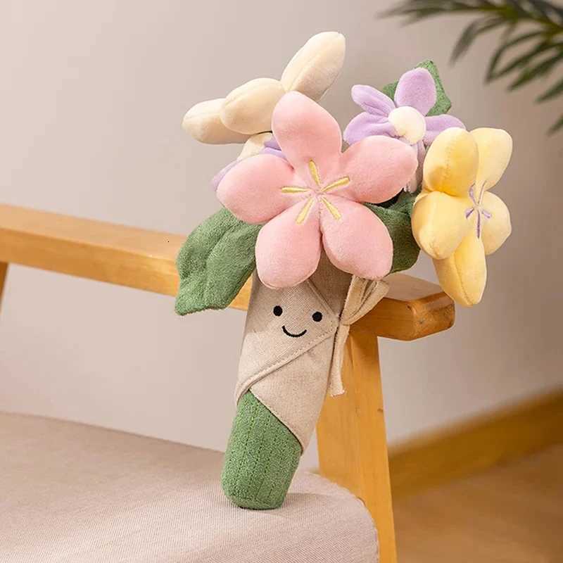 luxury Cartoon Fun Hand-held Tulip Plush Toy Doll Bouquet Girls Graduation Day Gift Doll K251206