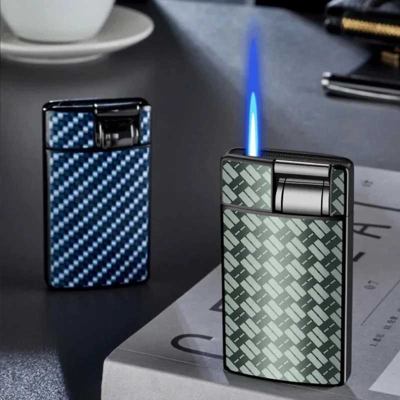 2025 New Creative Cigarette Butt Cigar Lighter Windproof Blue Flame Straight Metal Lighter Mens Gift Smoke Accesoires H251206