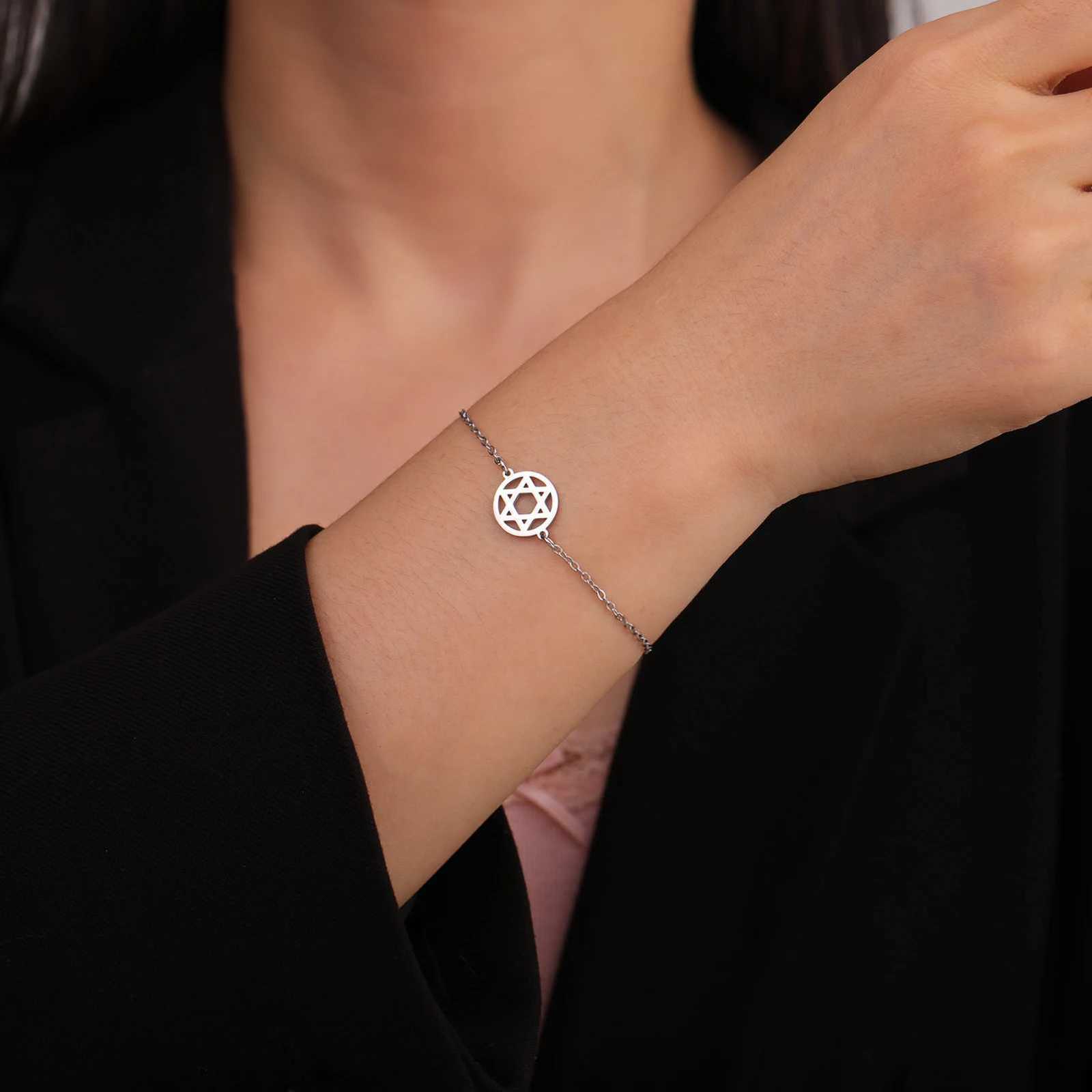Skyrim Star of David Map Charm Bracelet Women Men Stainless Steel Adjustable Box Chain Bracelets Je Jewelry Gift Wholesale W251206