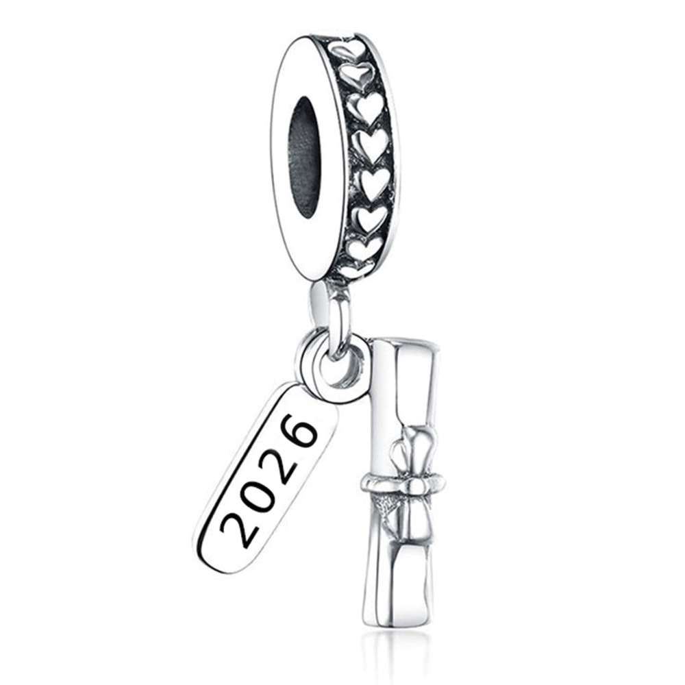 FewDook New Arrival 2026 Graduation Series Charm Silver Plated Fit Pan Bracelet Making For Woman Beads Pendants Holiday Christmas Jewelry Gift