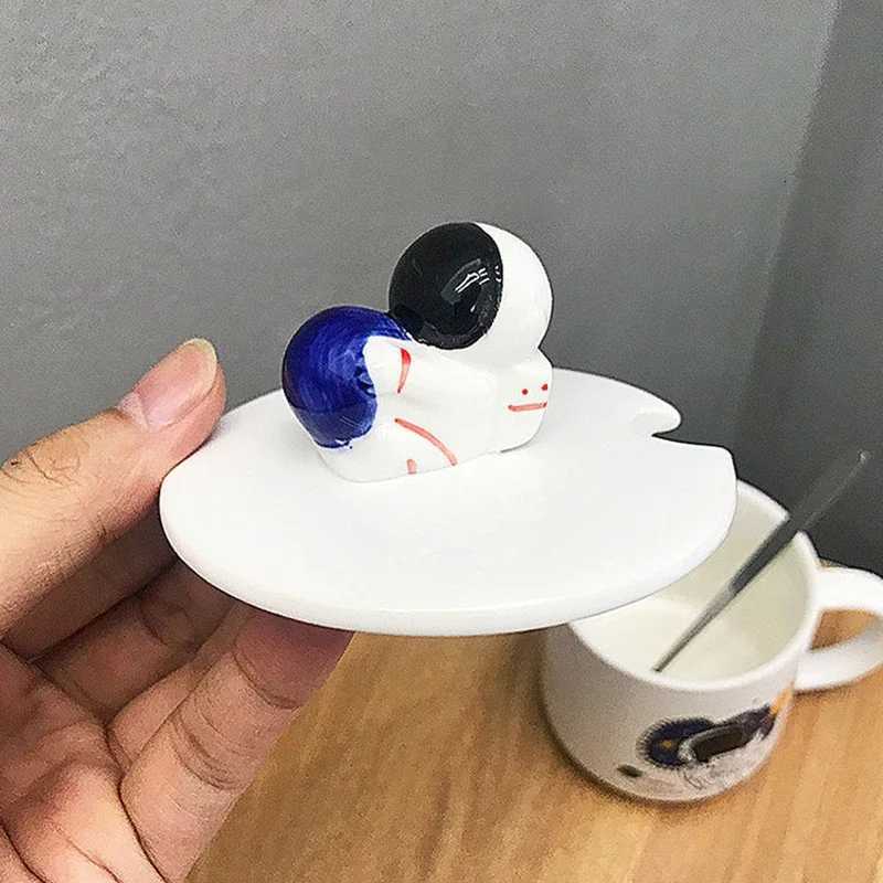 Creative astronaut mug with lid spoon 400ml teacup coffee ceramic mugs office cup office Drinkware couple cup gift M251206 - view 7