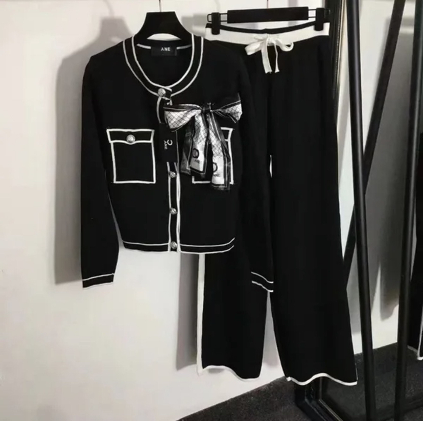 Knitting Sweatshirt and Sweatpant Jacket and Pants Two Piece Sets Causal Sporting Tracksuit Casual Outfit Designer Woman training Clothing Streetwear Outfits