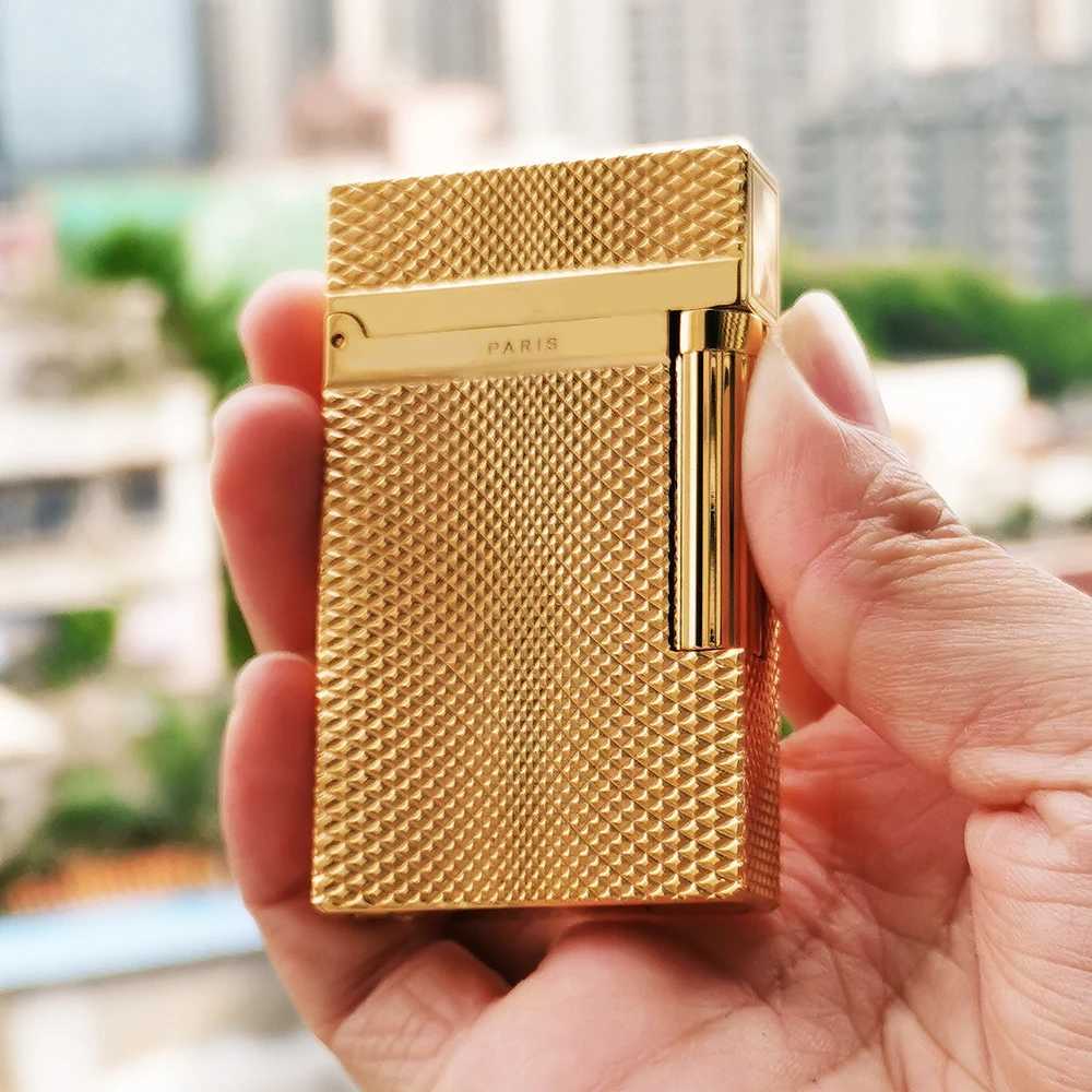 2025 Luxury Branded Metal Cigarette Gas Lighter Space Distortion Pattern Smoking Gadgets Tobacco Tools Man Birthday Gift H251206