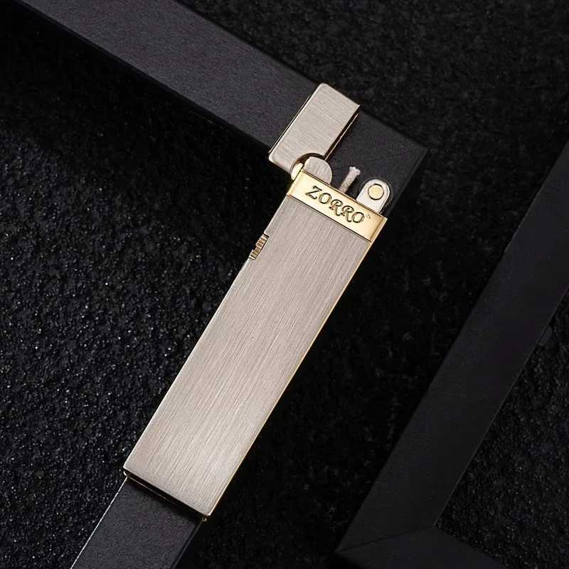 tra-thin Slim Strip Mens Gift Windproof Grinding Wheel Lighter High-end and Convenient To Carry Kerosene Lighter H251206