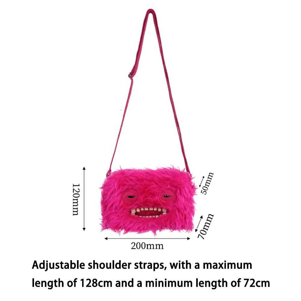 Fuggler Ugly Tooth Monster Plush Bag Crossbody Bag Cute Plush Purse Backpack Kawaii Wallet Girls Cartoon Animal with Chain Strap Y251206