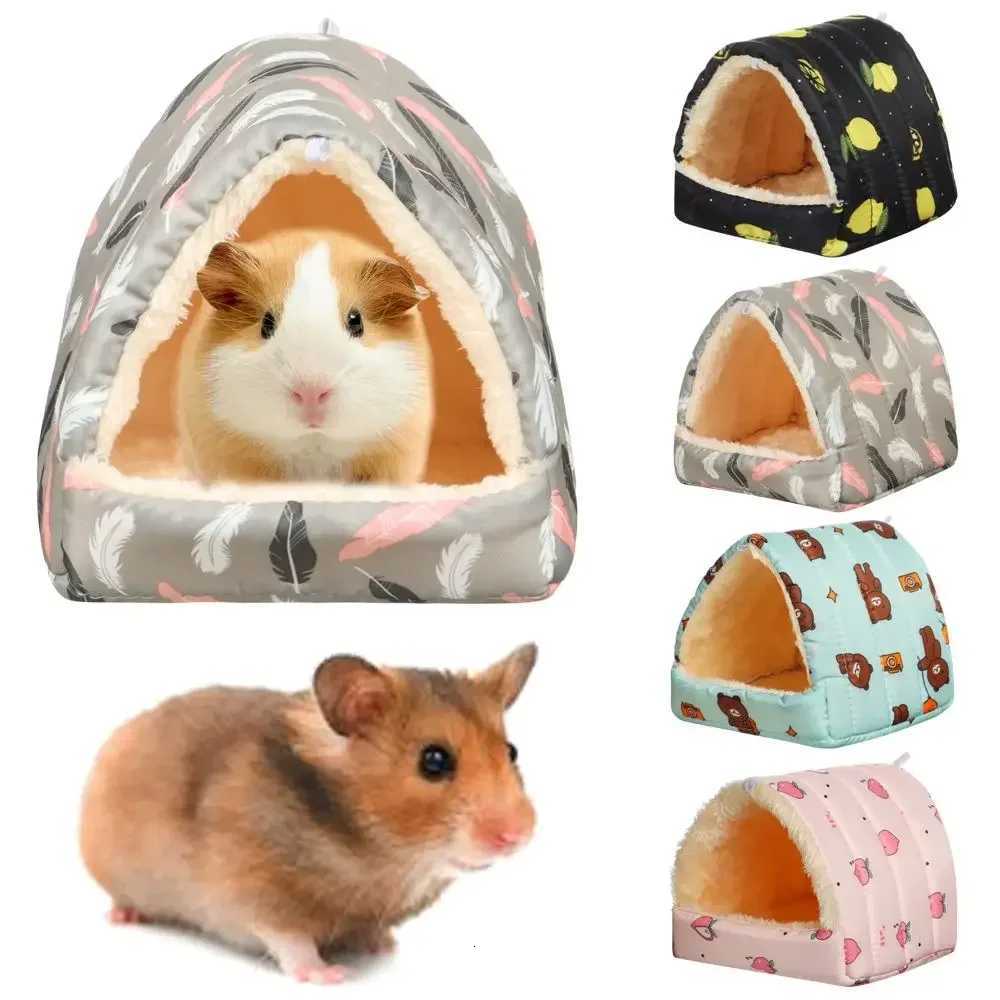 Cute Winter Rabbit Squirrel Mini Cage Guinea Pig Nest Small Animal Sleeping Bed Hamster House Comfortable Soft Plush Warm Mat M251206