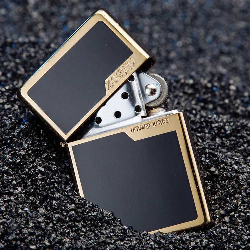Copper Metal Outdoor Lighter Gold Bed Narrow hine e Copper Windproof Kerosene Lighter Cool Gift for Men H251206