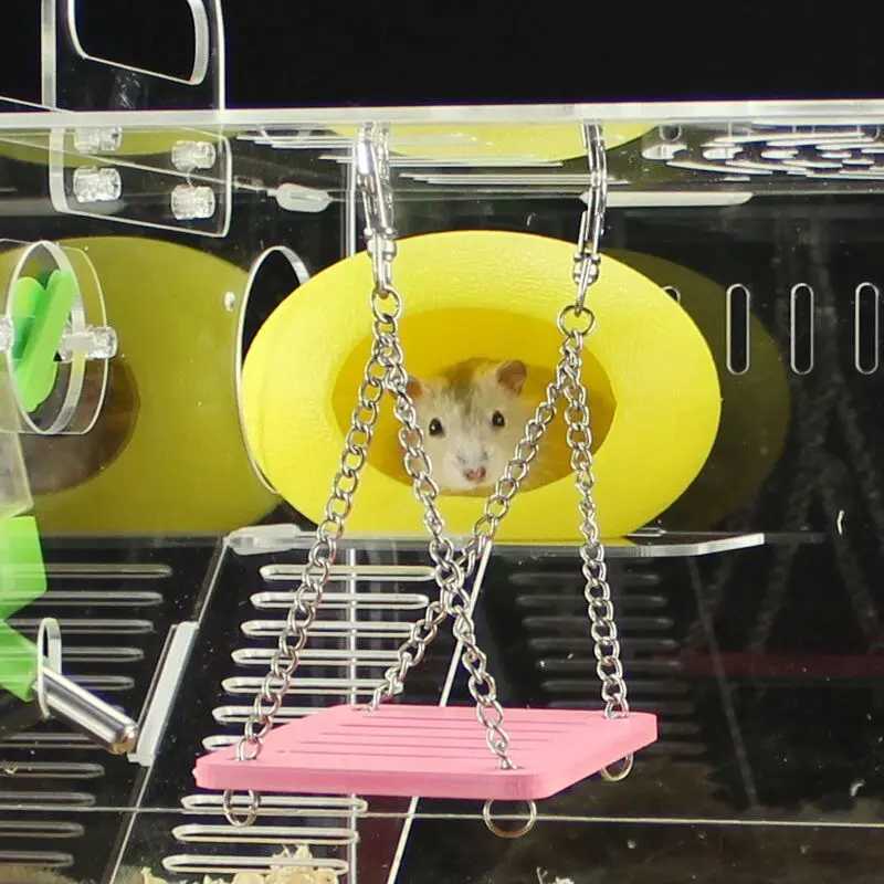 Hamster nest Cute Wooden Hamster House Small Pet Mouse House Nest Pet Sleeping Warm And Comfortable Colored Egg Nest Hamster Toy M251206