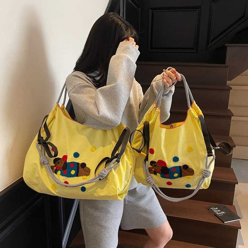2025 New Summer Trendy Bags for Women Cute Cartoon Tote Bags Versatile Shoulder Bags Handbags Embroidered Cloth Bags for WomXJ251206
