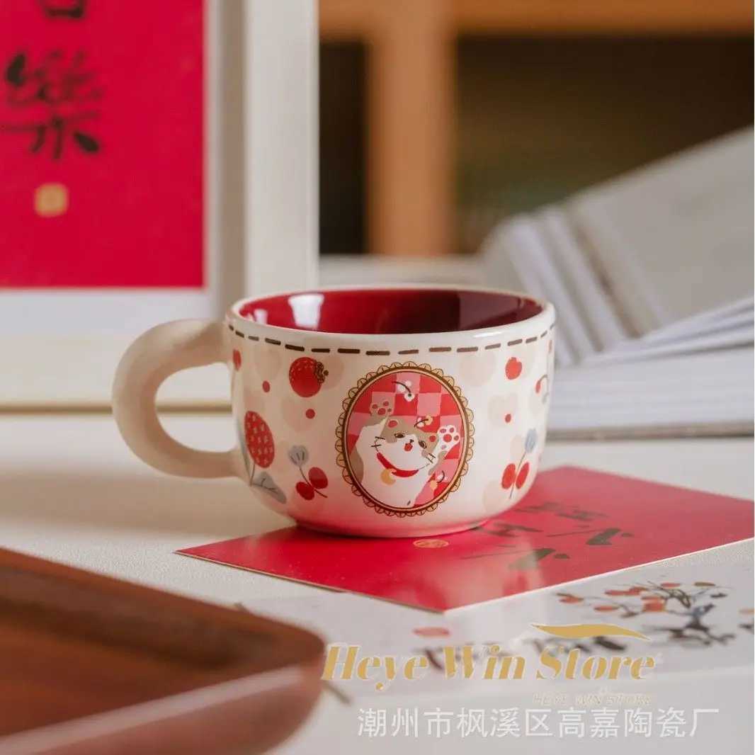 Ceramic Coffee Cup French Cute Cat Mug High Beauty Makeup for Home Afternoon Tea Cups Small Edition Cup Set Drinkware M251206 - view 7