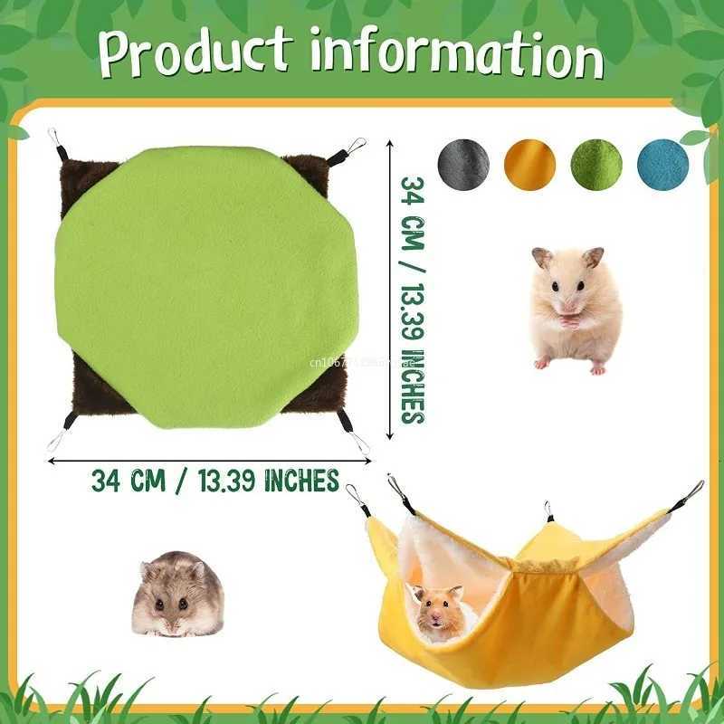Pet Double-layer Plush Hammock Warm Hamster Hanging Beds Ferret Hanging Bed for Cat Rodents Hammock for Hamster Pets Supplies M251206