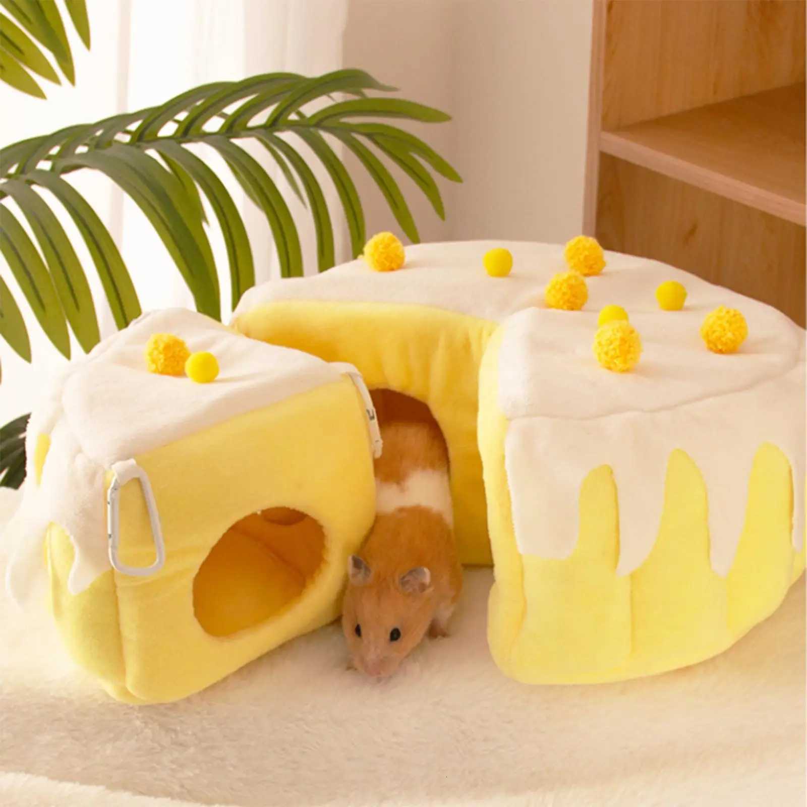 Hamster Bed House Comfortable Winter Guinea Pig Warm Nest Small Animals Cave Bed for Dwarf Sugar Glider Rat Supplies M251206
