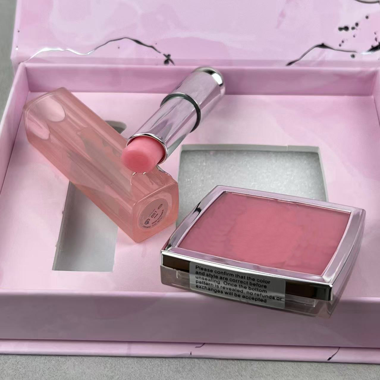 Top Quality Brand New Designer Blush Lip Balm Makeup Set Pink 001 Natural Lip Glow Reviving Lip Care Balm Backstage Rosy Glow Pink Glow Blush Set
