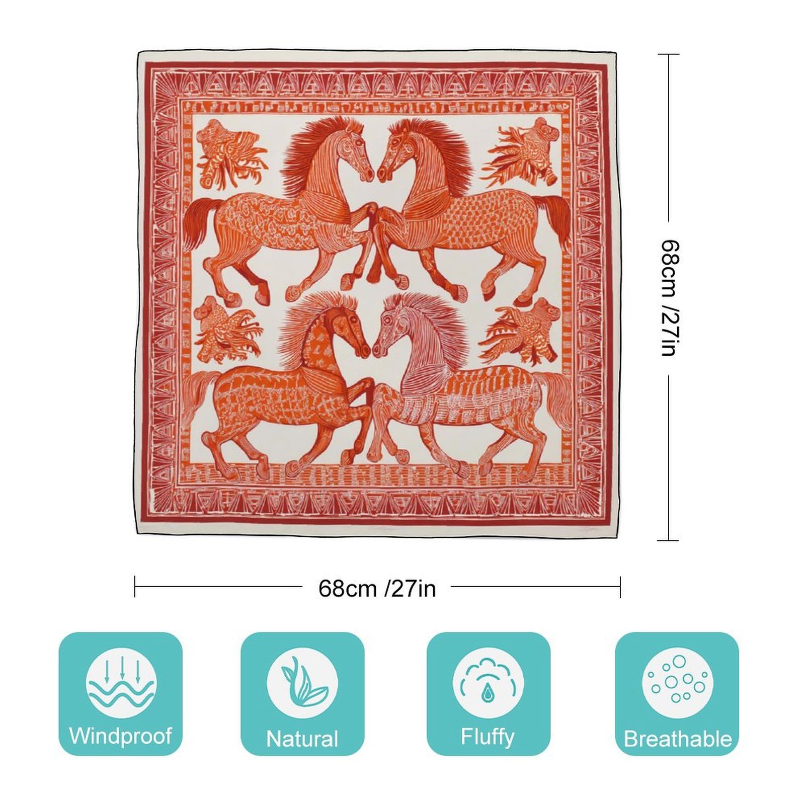 Custom Designer H Neck Scarf For Horse Pattern Luxury Womens Silky Head Scarves Hair Bandanas Square Scarf Fashion Accessories lightweight H56