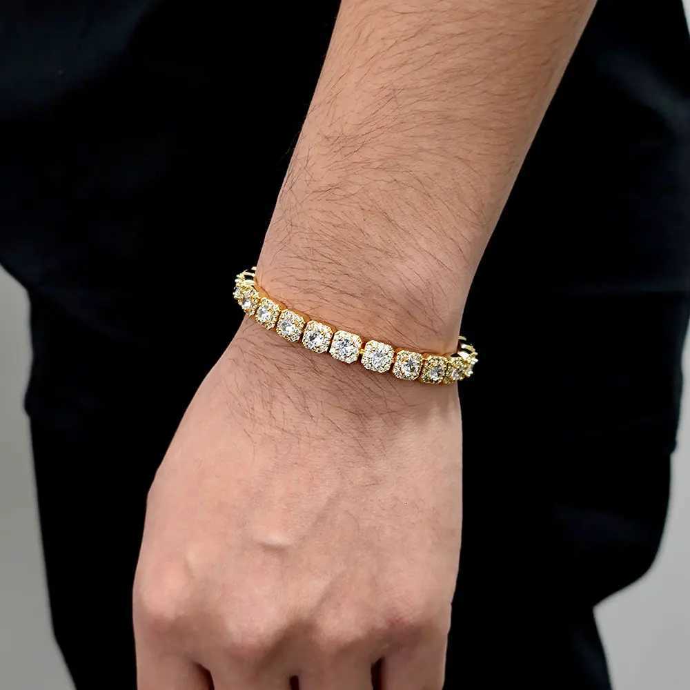 7mm Iced Tennis Chain Bracelet Bling Zircon Cluster Diamond 18k Gold Plated Bracelet for Women Men Birthday Gift Hip Hop Jewelry W251206