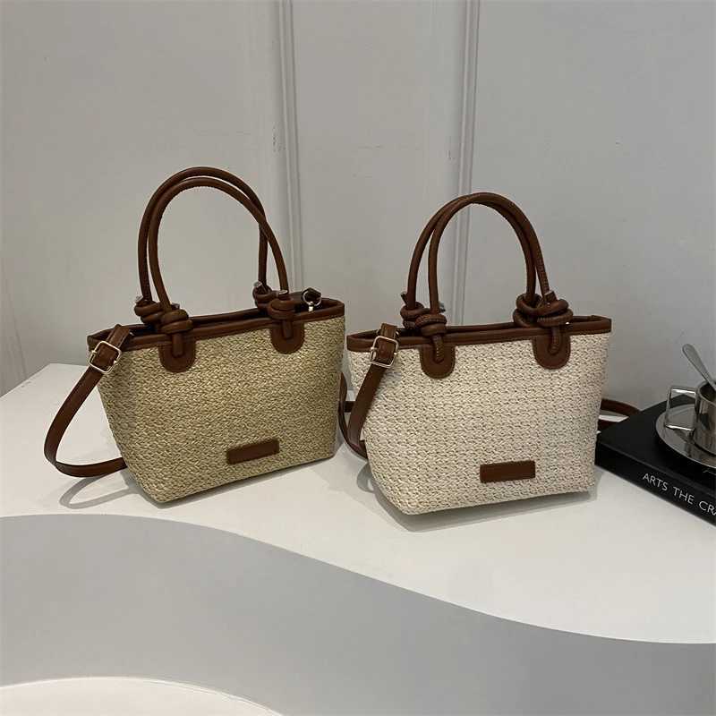 New Straw Woven Crossbody Bags For Women Summer Vacation Bucket Shoulder Bags Summer Seaside Beach HandbagsT251206