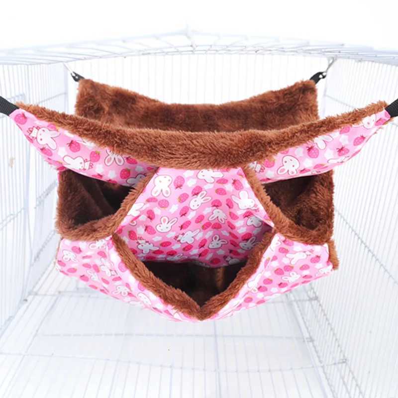 Small Nest Plush Hammock Warm 3Layer Hamster for rats rodent Animal Guinea Pig Ferret Double-layer Cotton Nests Pets Supplies M251206