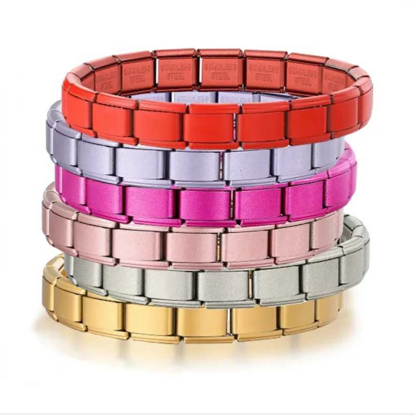 2025 New Men and Women Starry Colors 18 Pieces Italian Charm Fit 9mm Stainless Steel Modular Bracelet Wholesale Jewelry W251206