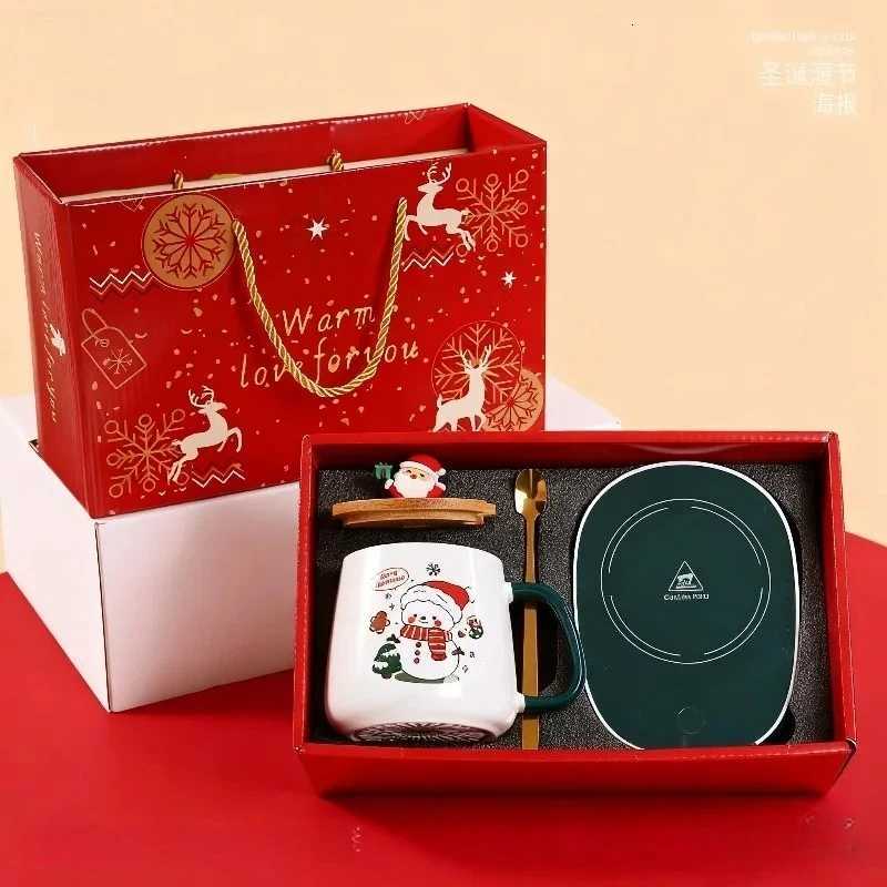 Christmas mug with lid spoon cute couple mug coffee cup ceramic water cup for girls birthday gift cup M251206 - view 4