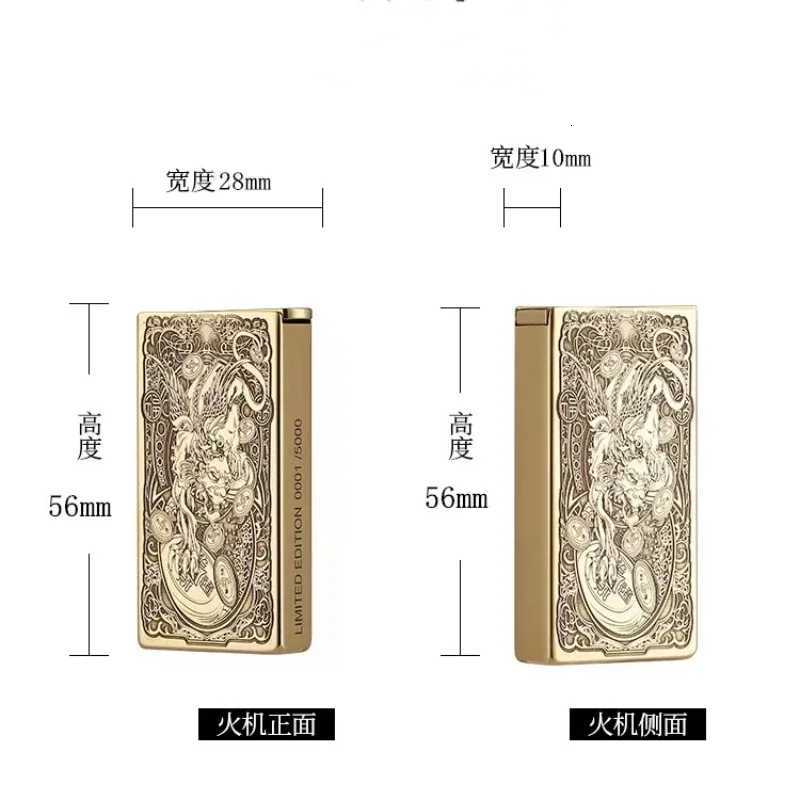 Mechanical Autatic Lifting Lighter Creative Personality Brass Kerosene Cigarette Lighter Creative Mens Gift H251206