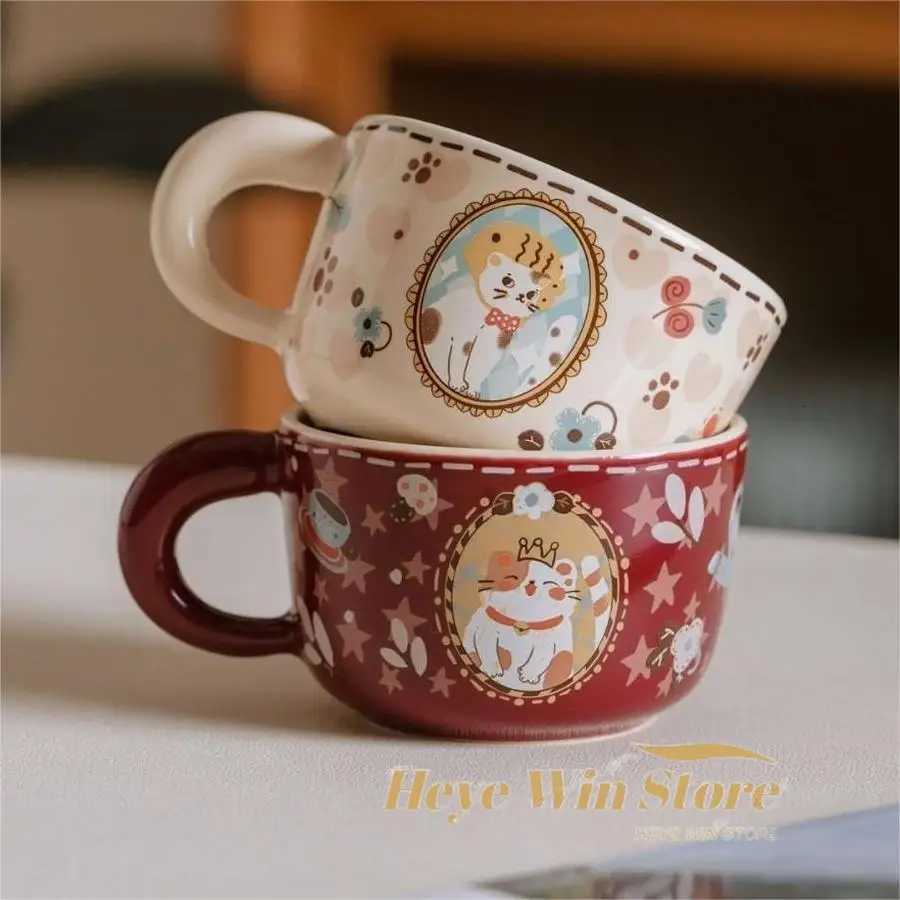 Ceramic Coffee Cup French Cute Cat Mug High Beauty Makeup for Home Afternoon Tea Cups Small Edition Cup Set Drinkware M251206 - view 6