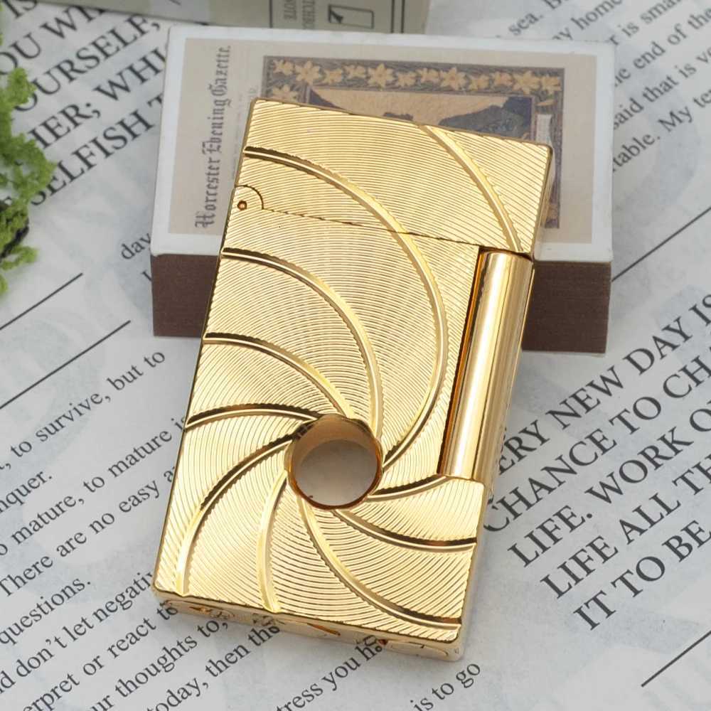 007 Lighter Rotating Black Hole Bright Sound Soft Flame Butane Gas Refillable ic Smoking Accessory For Fathers Gift H251206