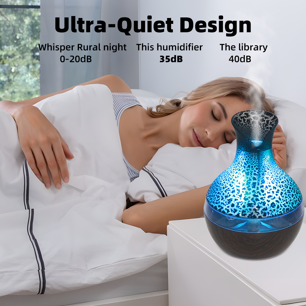 300ml Aromatherapy Essential Oil Diffuser with Remote Control 2 Oils, 7 Color Changing LED Lights Cool Mist Humidifier for Spa