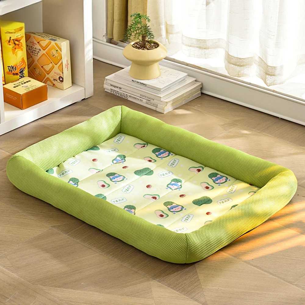 1 PC Summer Pet Cooling Pad Breathable Non-Slip Square Dog Nest for Pet Small Cats Dogs Print Summer Cooling Comfort Pet Bed Pad M251206