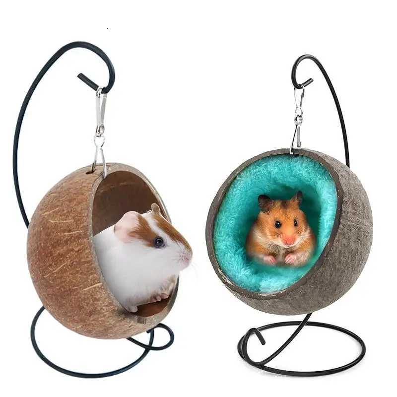 Hamster Coconut Hideout Suspension Coconut Shell Hamster Hideout Small Animal Suspension Coconut Hideout Habitat Small Pet Cave M251206