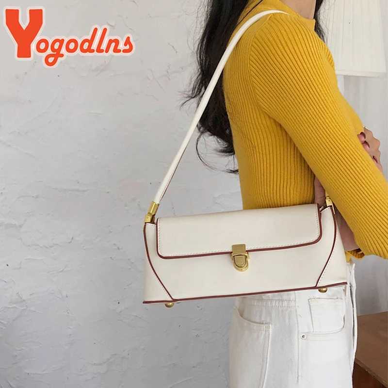 Yogodlns Retro Flap Underarm Bag for Women PU Leather Shoulder Bag Luxury Armpit Handbag Designer Clutch Purrse BolsaT251205
