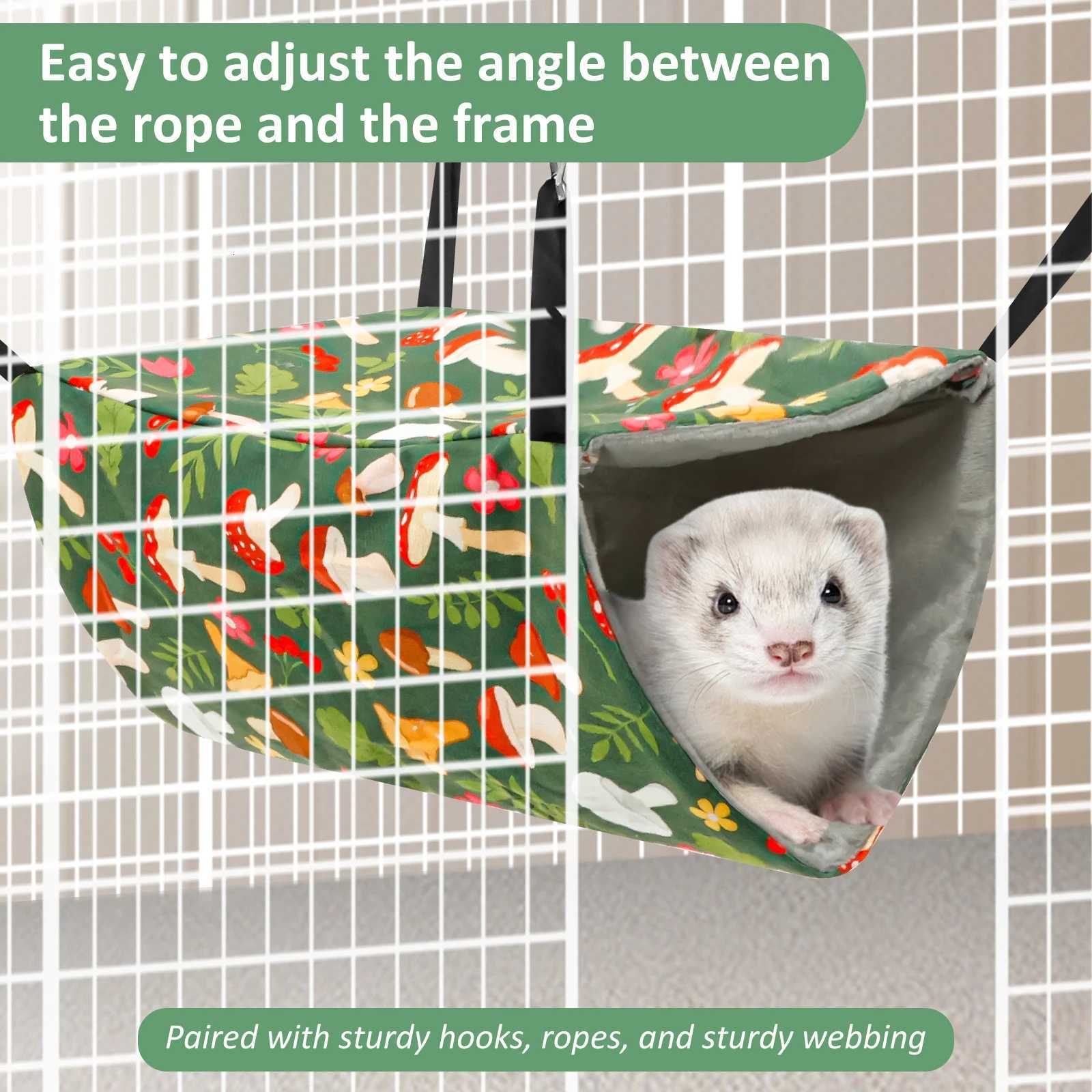 4Pcs Hamster Hammock Set Washable Guinea Pig Hideout Bed Soft Ferret Hanging Nest for Chinchilla Glider Squirrel M251206