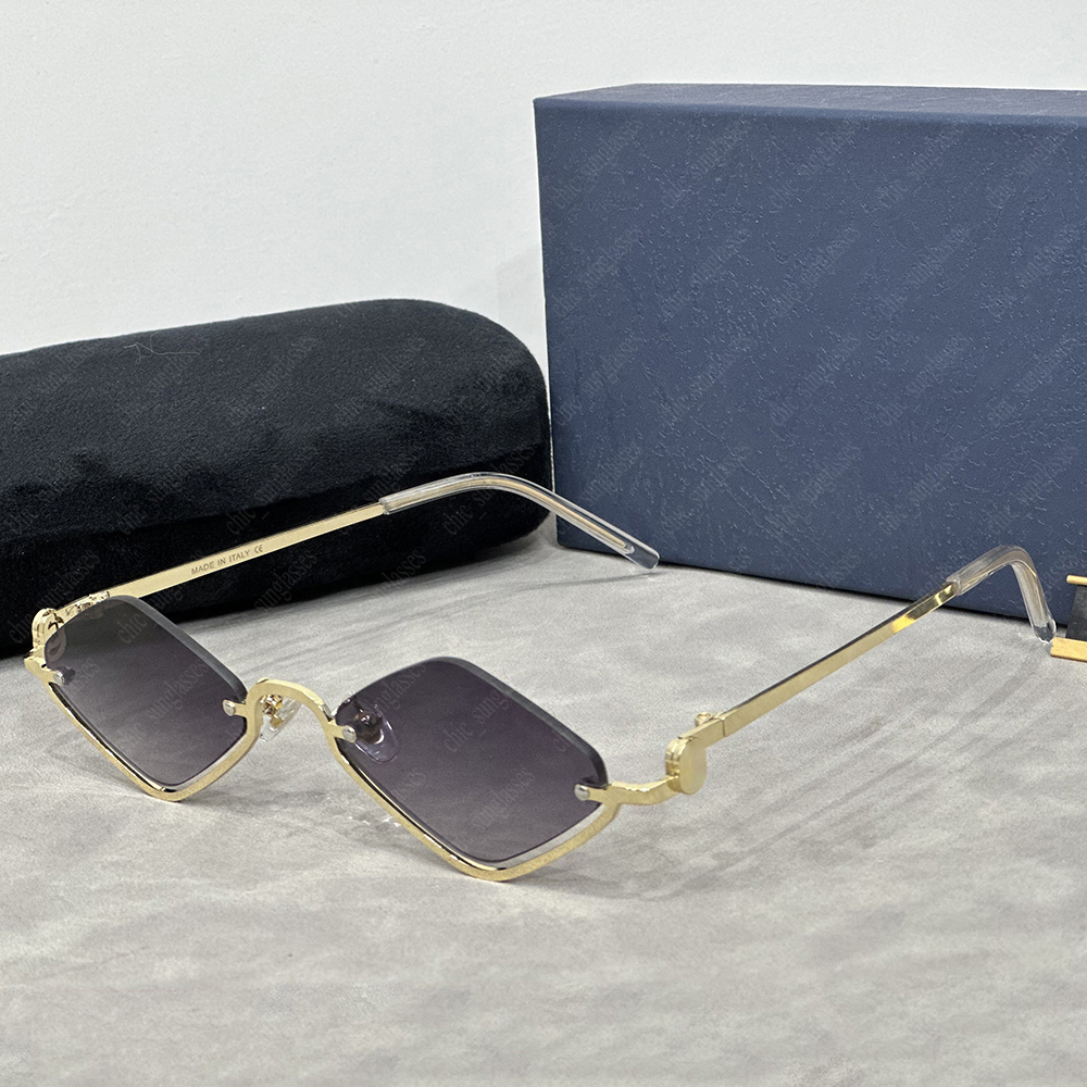 Designer Women Geometric Frame Sunglasses Fashion women personalized small frame sunglasses metal frame Narrow frame eyewear 1604