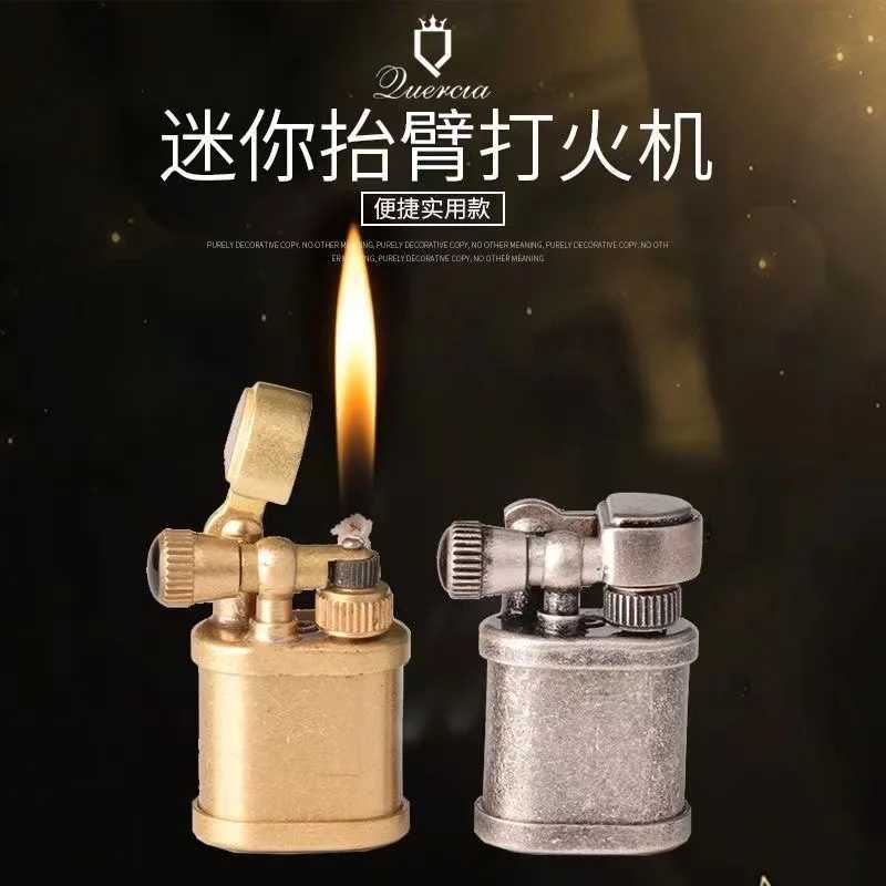 Retro Flint Kerosene Flame Lighter Metal Grinding Wheel Gasoline Cigarette Cool Gadget Creative H251206