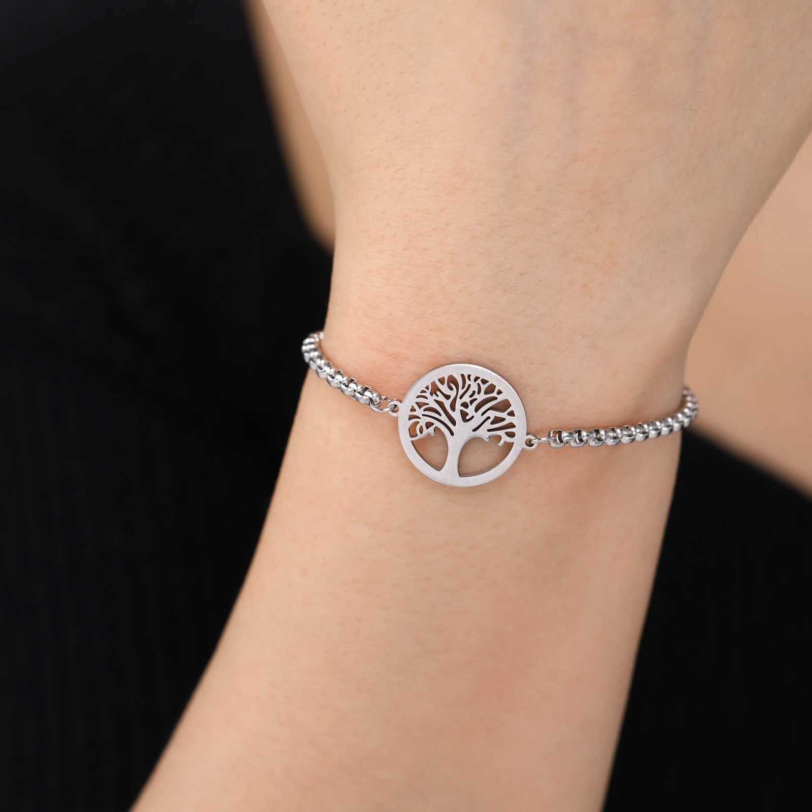 Skyrim Tree of Life Charm Bracelet Stainless Steel Adjustable Chain Bracelets Pulsera Vintage Amulet Jewelry Gift for Women Men W251206